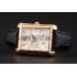 Swiss Piaget Emperador Tourbillon Skeleton Gold Diamond Case Black Leather Bracelet 1453941