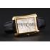 Swiss Piaget Emperador Tourbillon Skeleton Gold Diamond Case Black Leather Bracelet 1453941