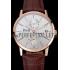 Piaget Altiplano Date Silver Dial Rose Gold Case Brown Leather Strap