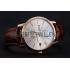 Piaget Altiplano Date Silver Dial Rose Gold Case Brown Leather Strap