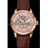 Swiss Piaget Altiplano Skeleton Dial With Diamonds Rose Gold Case Brown Leather Strap