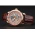 Swiss Piaget Altiplano Skeleton Dial With Diamonds Rose Gold Case Brown Leather Strap