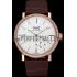 Piaget Altiplano Diamond Gold Case White Dial Brown Leather Bracelet  622627