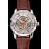 Swiss Piaget Altiplano Skeleton Dial With Diamonds Stainless Steel Case Brown Leather Strap