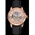 Swiss Piaget Altiplano Skeleton Dial With Diamonds Rose Gold Case Black Leather Strap