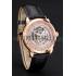 Swiss Piaget Altiplano Skeleton Dial With Diamonds Rose Gold Case Black Leather Strap