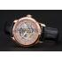 Swiss Piaget Altiplano Skeleton Dial With Diamonds Rose Gold Case Black Leather Strap