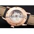 Swiss Piaget Altiplano Skeleton Dial With Diamonds Rose Gold Case Black Leather Strap