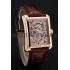 Swiss Piaget Emperador Tourbillon Skeleton Rose Gold Case Brown Leather Bracelet 1453944