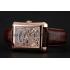 Swiss Piaget Emperador Tourbillon Skeleton Rose Gold Case Brown Leather Bracelet 1453944