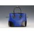 Prada Saffiano Crocodile Leather Black And Blue Bag HM00437