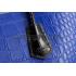 Prada Saffiano Crocodile Leather Black And Blue Bag HM00437