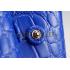 Prada Saffiano Crocodile Leather Black And Blue Bag HM00437