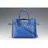 Prada Double Tote Ostrich Leather Bag Blue Replica