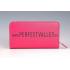 Prada Vernice Saffiano Leather Zip Around Rose Wallet