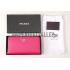 Prada Vernice Saffiano Leather Zip Around Rose Wallet