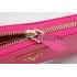 Prada Vernice Saffiano Leather Zip Around Rose Wallet