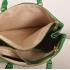 Prada  16625M Ladies Ostrich Skin Green Handbag Replica