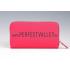 Prada Saffiano Leather Zip Around Rose Wallet