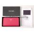 Prada Saffiano Leather Zip Around Rose Wallet