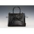 Prada Saffiano Crocodile Leather Black Bag