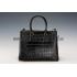 Prada Saffiano Crocodile Leather Black Bag