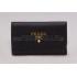 Prada Continental Leather Key Holder Black