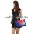 Prada Front Pocket Blue - Fuchsia & Python Handles Tote 18926813