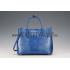 Prada Double Tote Crocodile Leather Bag Blue