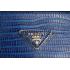 Prada Double Tote Crocodile Leather Bag Blue