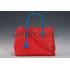 Prada Double Tote Red With Blue Python Handles 18926808