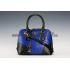 Prada Promenade Black And Blue Small Crocodile Bag