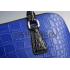 Prada Promenade Black And Blue Small Crocodile Bag