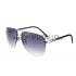 Prada Aviator Silver Frame Black Temples Sunglasses 308230