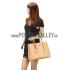 Prada Saffiano Double Tote Light Brown