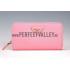 Prada Saffiano Leather Zip Around Small Pink Wallet