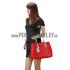 Prada Double Tote Red With Python Handles