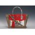 Replica Prada Front Pocket Khaki - Red & Python Handles Tote 18926815