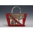 Prada Front Pocket Dark Red - Khaki & Python Handles Tote 18926814