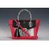 Prada Front Pocket Fuchsia - Black & Python Handles Tote 18926817