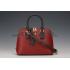 Prada Saffiano Promenade Black and Dark Red Tote Replica