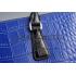 Prada Saffiano Crocodile Leather Black And Blue Bag