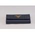 Prada Continental Leather Key Holder Dark Blue