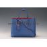 Prada Saffiano Double Tote Blue