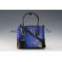 Prada Saffiano Crocodile Leather Black And Blue Small Bag Replica