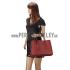 Prada Double Tote Dark Red