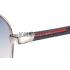 Prada Square Linea Rossa Logo Silver Frame Sunglasses 308221