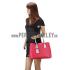 Prada Double Tote Fuchsia With Python Handles