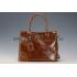 Prada  Patent Leather Satchel Brown