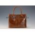 Prada  Patent Leather Satchel Brown